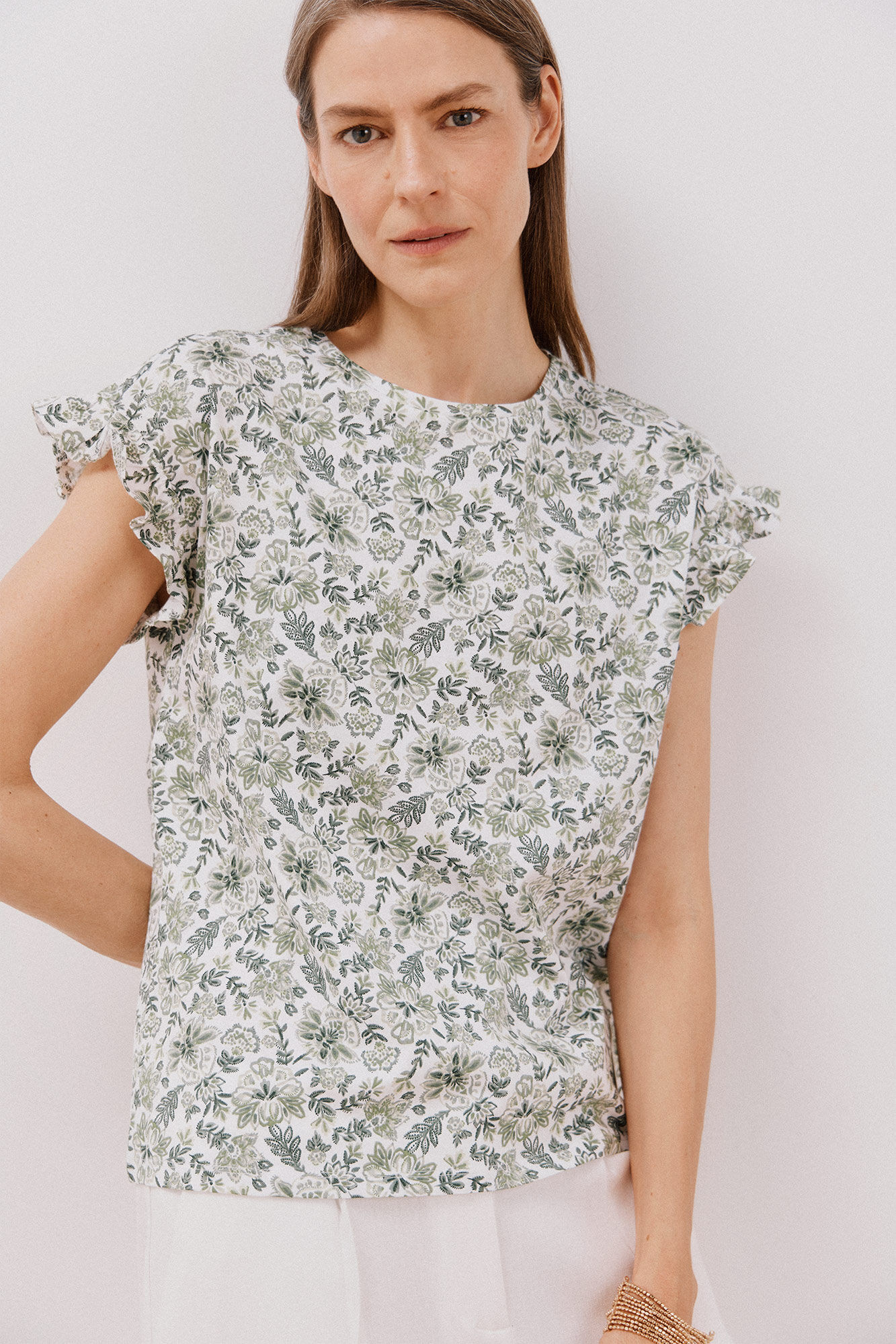 Cortefiel Camiseta b&aacute;sica volante