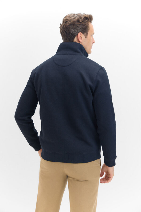 Cortefiel Sudadera cuello cremallera Azul marino