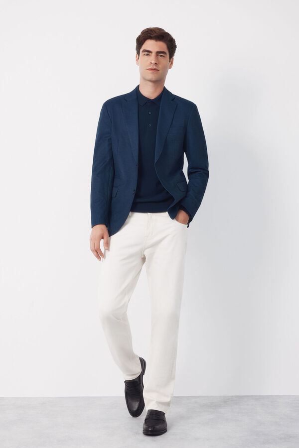 Cortefiel Blazer de malha Azul