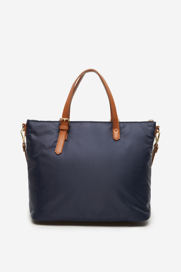 Cortefiel Bolso shopper nylon acolchado logo Azul marino