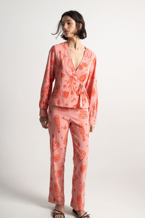 Object Blusa envolvente estampada Subiu