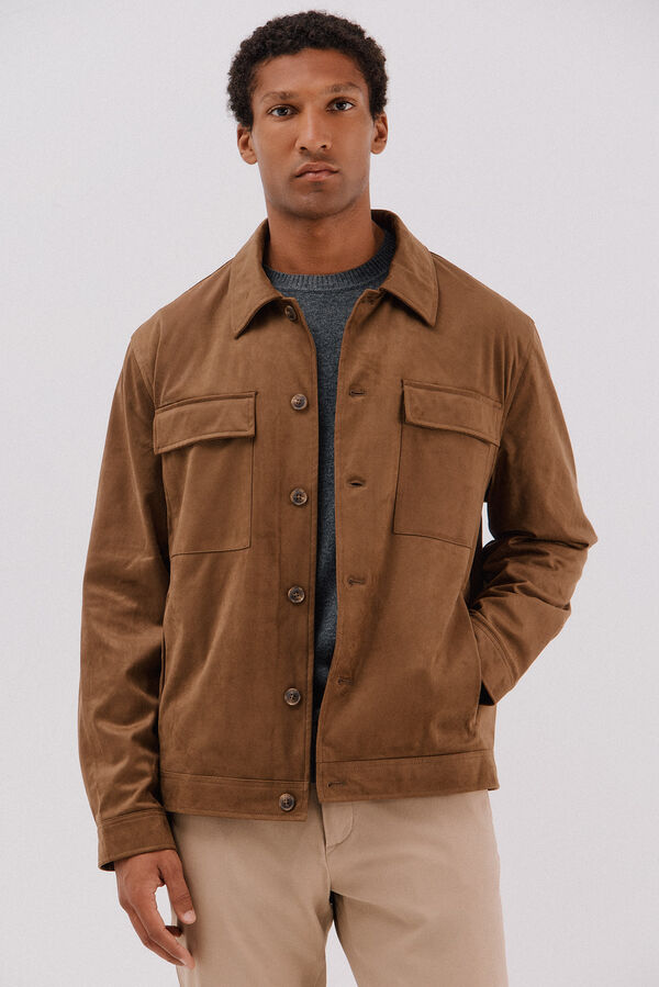 Cortefiel Sobrecamisa efecto ante Beige