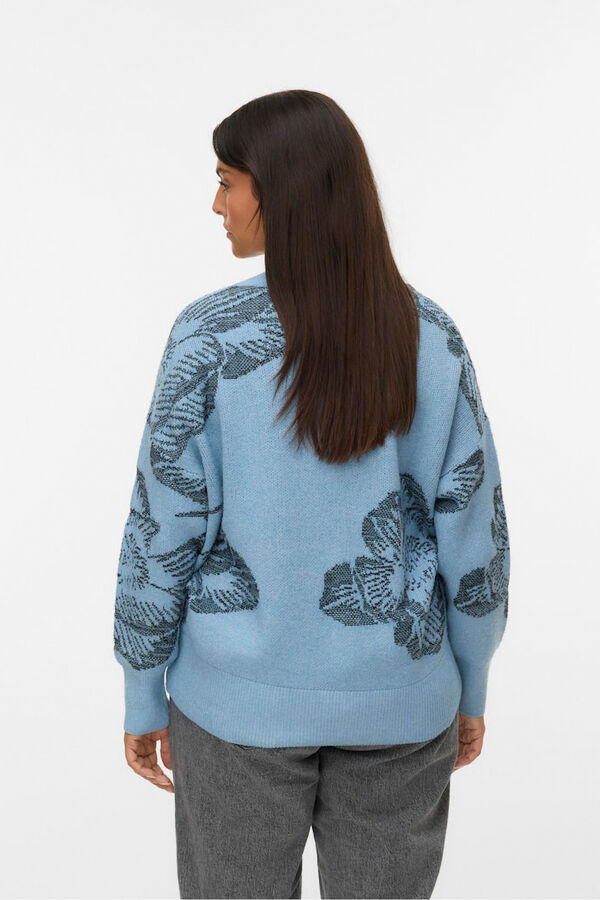 Vero Moda Curve Jersey de manga larga cuello pico Curve Turquesa