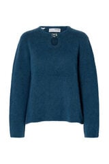 Selected Jersey detalle met&aacute;lico alpaca y lana Azul marino