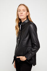 Cortefiel Blus&atilde;o de pele Preto