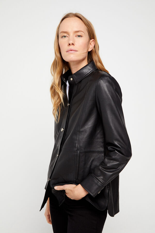 Cortefiel Blus&atilde;o de pele Preto