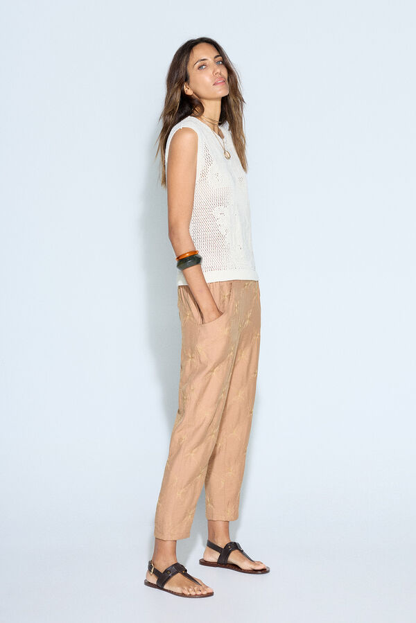 Slowlove Colete de malha ensopado Ecru