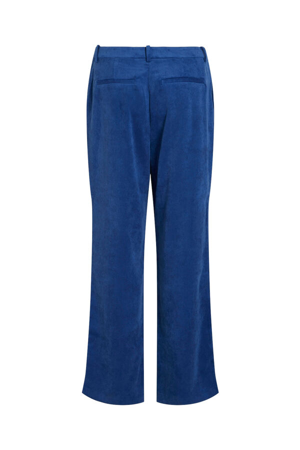 Vila Calça reta de microveludo Azul