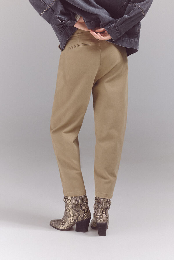 Slowlove Pantal&oacute;n sarga ancho Marr&oacute;n