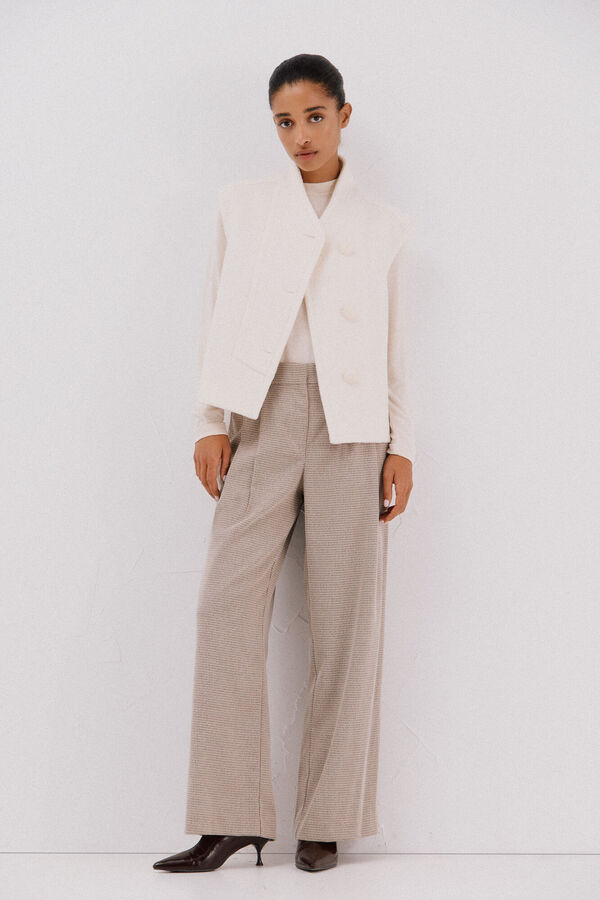 Cortefiel Colete feminino oversized Ecru