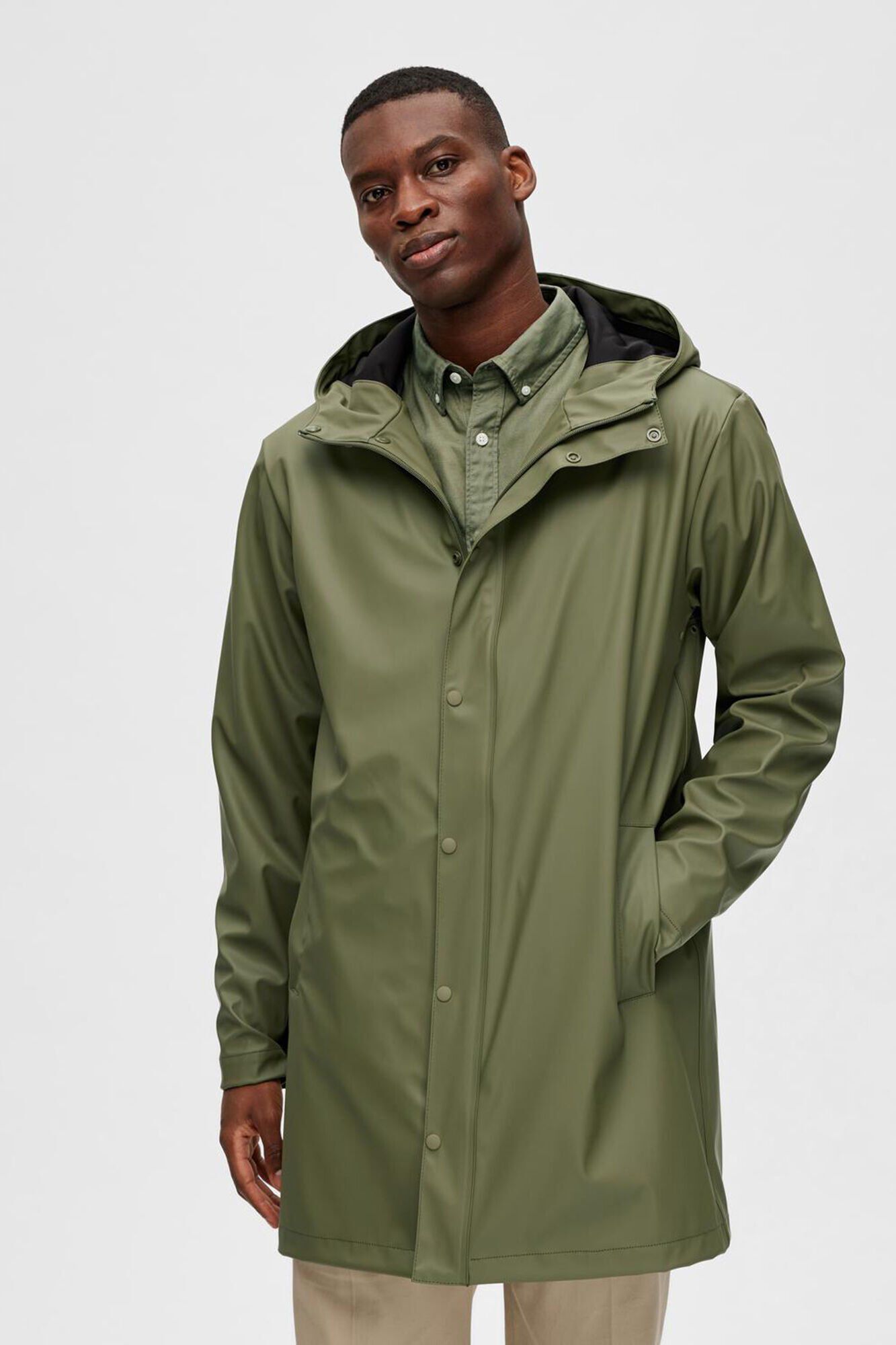 Selected Chubasquero impermeable con capucha.