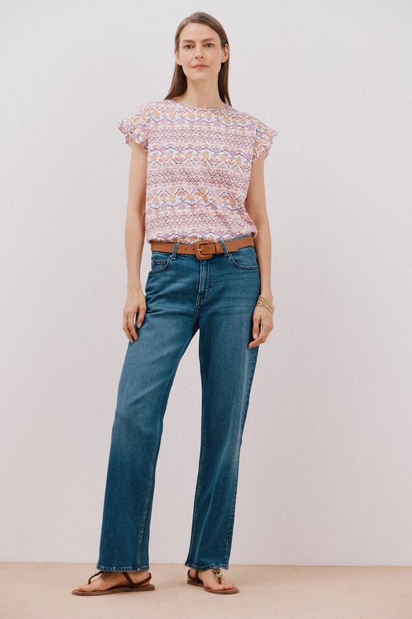 Cortefiel Camiseta básica volante Multicolor