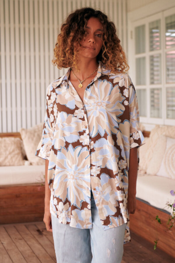 Jaase Camisa River estampado Calypso Tostado