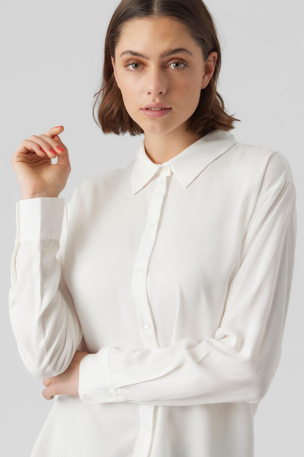 Vero Moda Camisa b&aacute;sica de manga comprida Branco