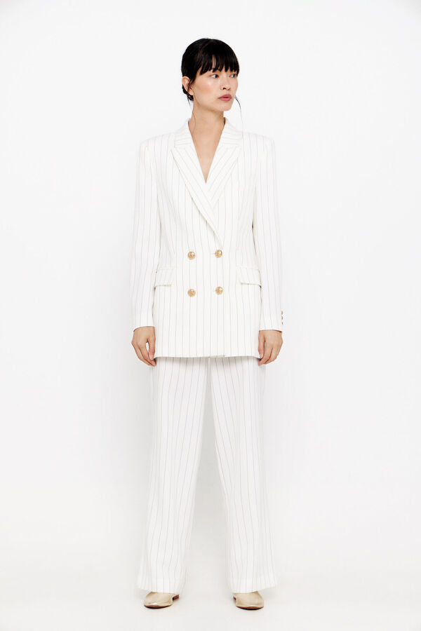 Cortefiel Blazer raya diplom&aacute;tica Blanco