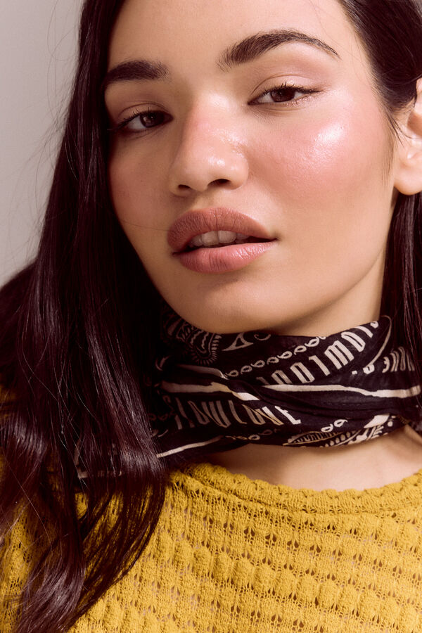 Slowlove Top de malha estruturada com manga bufantes Dourado