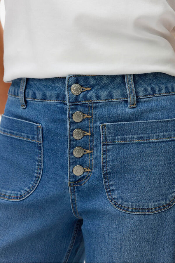 Vero Moda Vaqueros rectos bolsillos frontales Azul