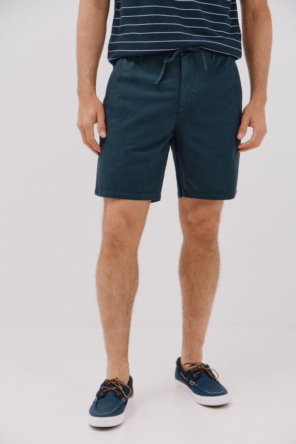 Cortefiel Bermuda chino ligero ajustable Azul marino