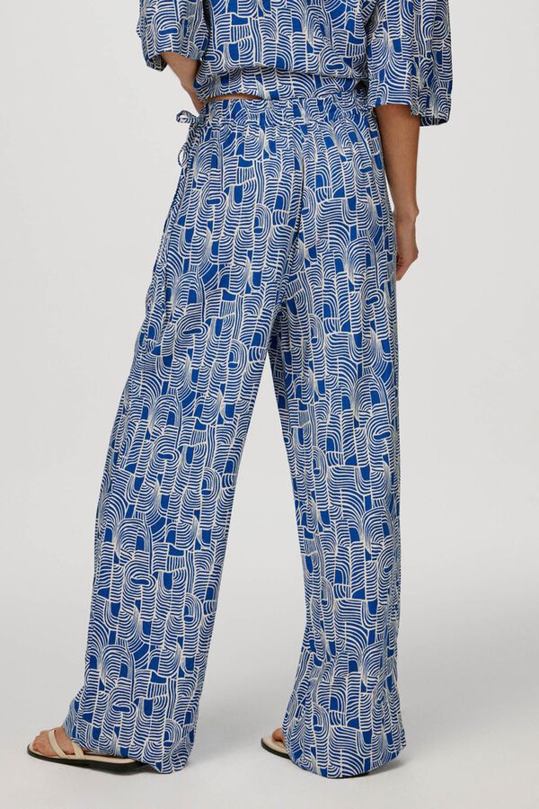 Object Calças fluidas com estampado Azul