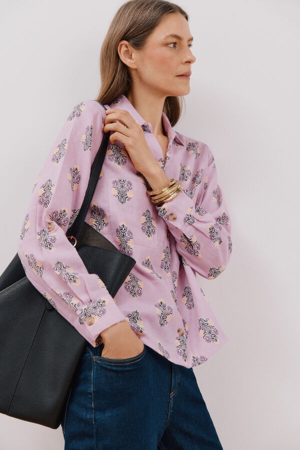 Cortefiel Camisa algod&oacute;n estampada Multicolor