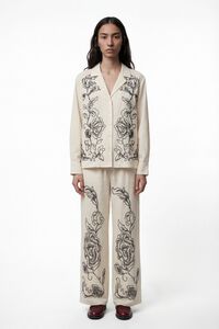 Vero Moda Pantal&oacute;n largo lino estampado