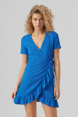 Vero Moda Vestido curto cruzado Azul