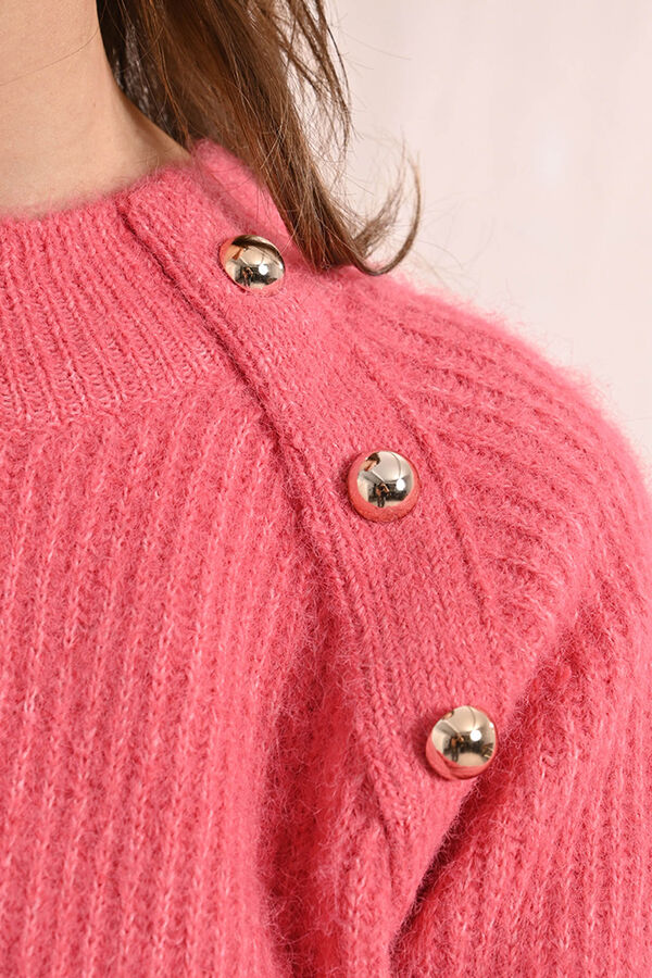 Molly Bracken Jersey de manga larga detalle botones Coral