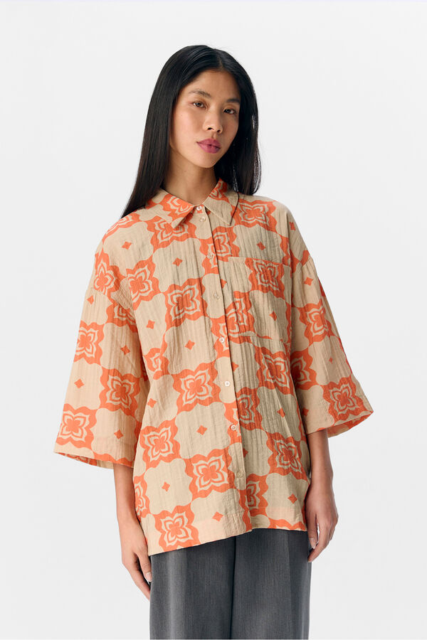 Object Camisa de manga curta estampada Cinzento