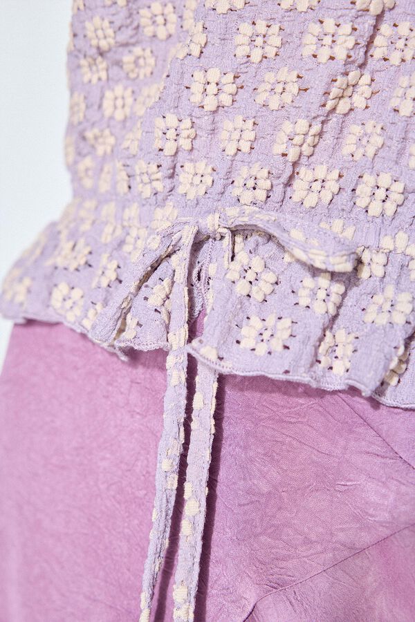 Slowlove Top encaje floral Lila