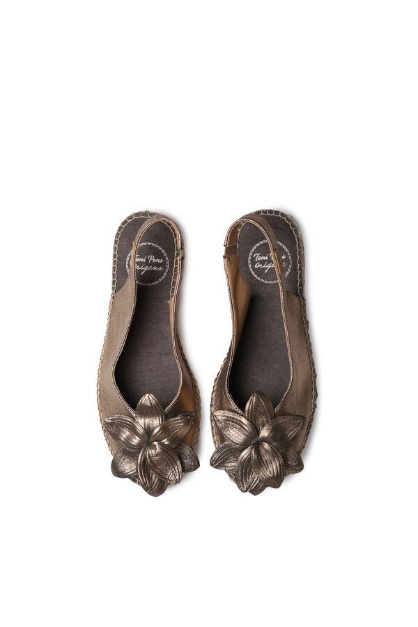 Toni Pons Alpercata peep toe em pele brilhante Dourado