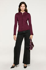 Selected Jersey Polo manga larga brillo Morado