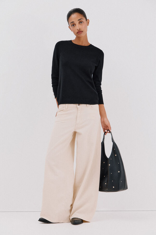 Cortefiel Su&eacute;ter com bot&otilde;es Preto