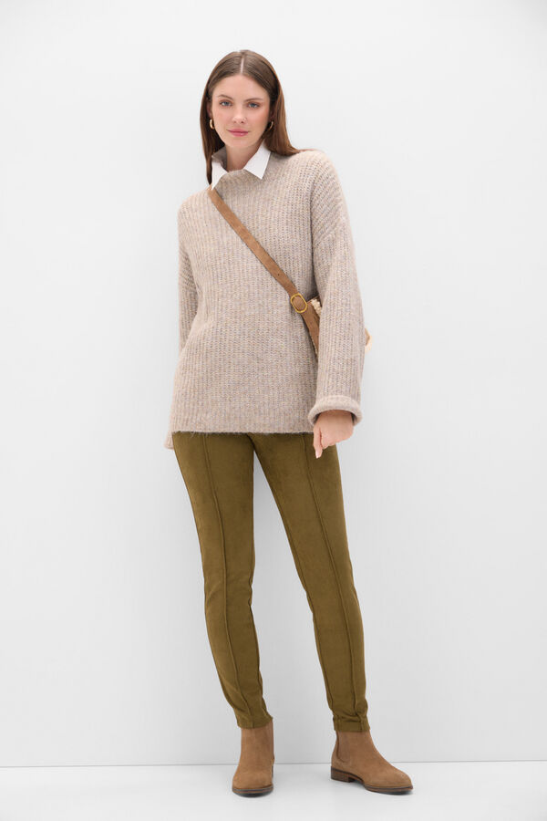 Cortefiel Legging de efeito camur&ccedil;a Verde