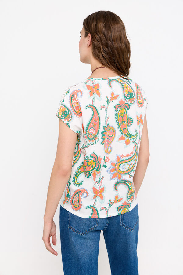 Cortefiel T-shirt b&aacute;sica renda Impress&atilde;o