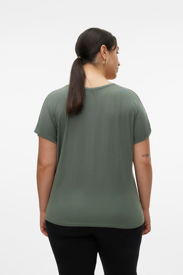 Vero Moda Curve Camiseta básica com gola bico size Verde