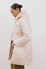 Cortefiel Sobretudo comprido reversível efeito pelo Ecru