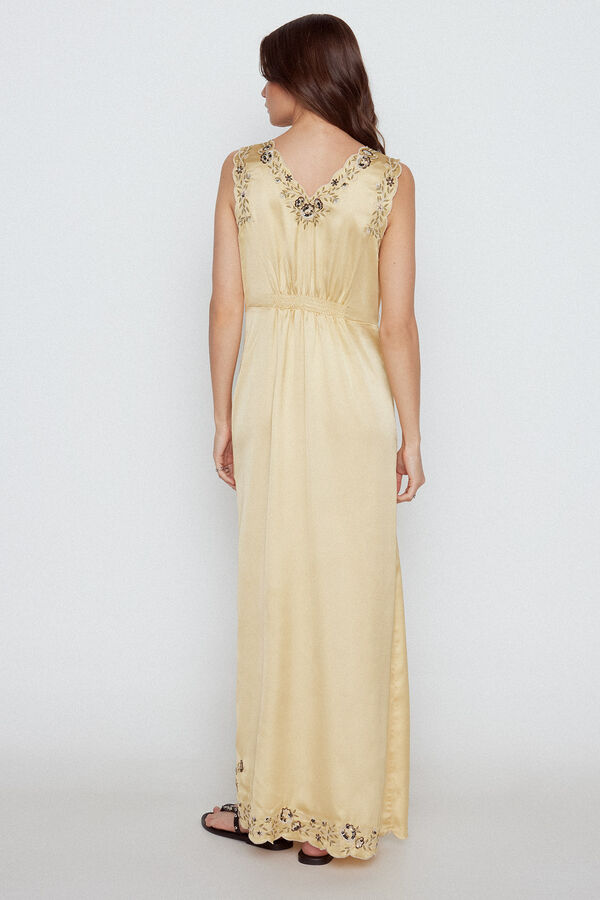 Slowlove Vestido lingerie bordado Dourado