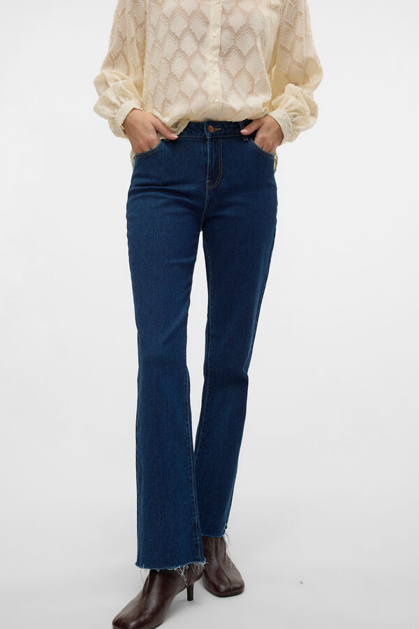 Vero Moda Jeans acampanado tiro medio Azul