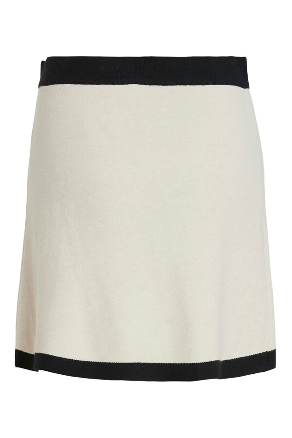 Vila Falda corta de punto con viscosa Blanco
