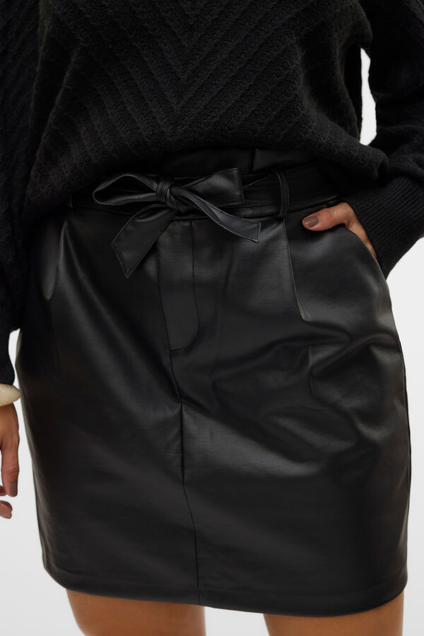 Vero Moda Curve Falda midi encerada talla grande Negro