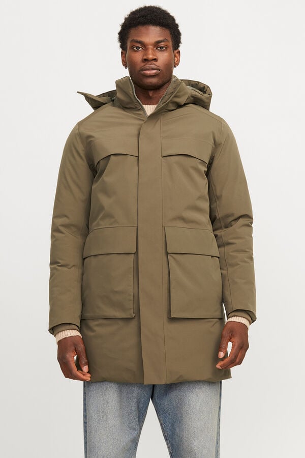 Jack & Jones Parka larga capucha Verde oscuro
