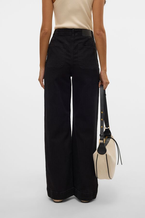 Vero Moda Jeans perna larga Preto