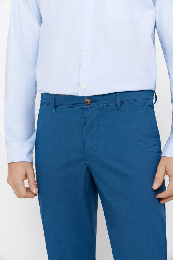 Cortefiel Pantal&oacute;n chino estampado regular fit Azul