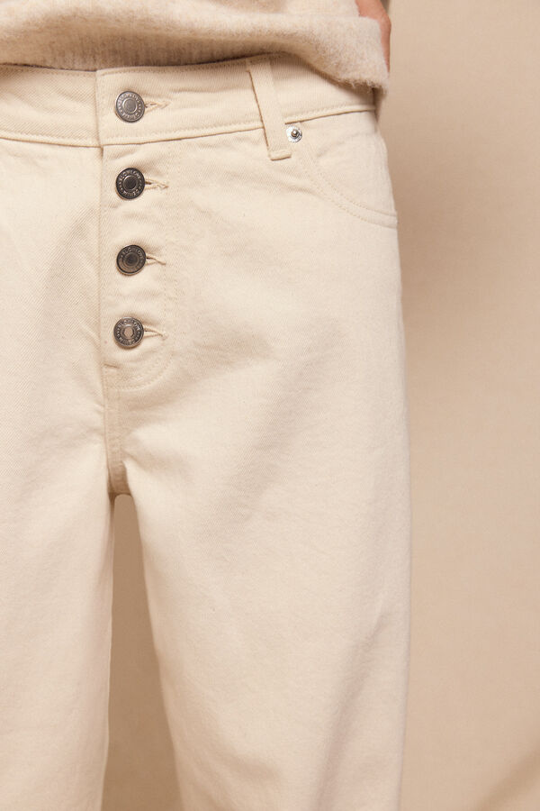 Slowlove Jeans de bot&otilde;es largos Ecru
