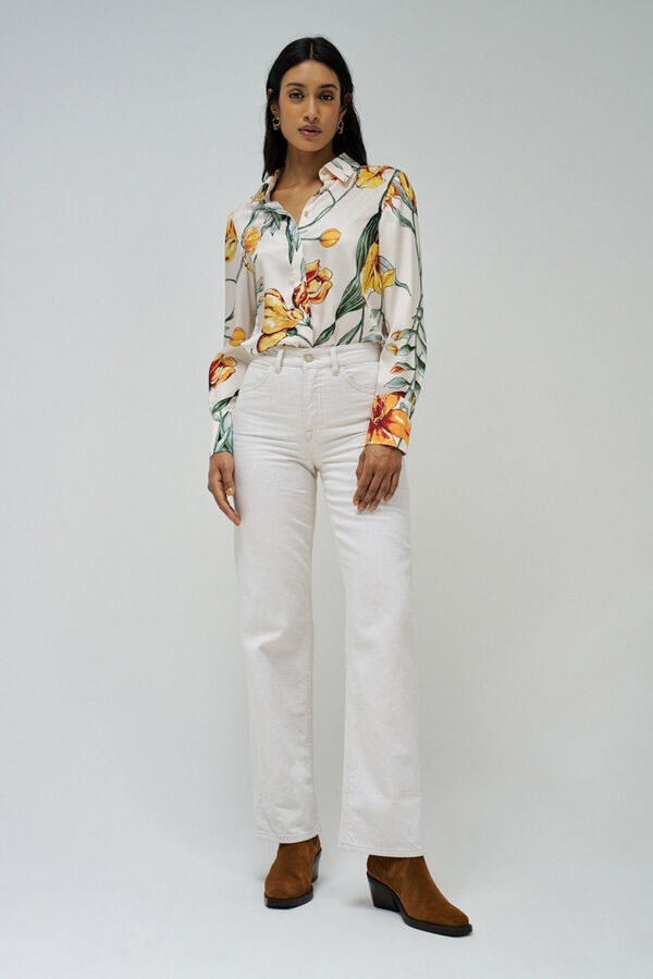 Salsa Jeans Camisa manga larga estampada Beige