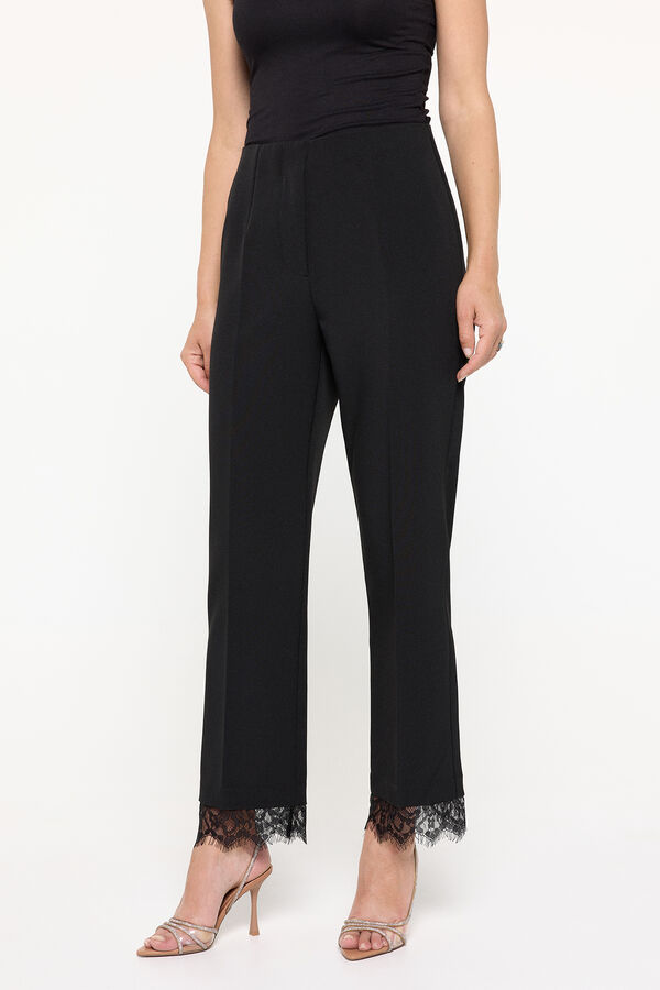 Vero Moda Pantal&oacute;n largo con encaje Negro