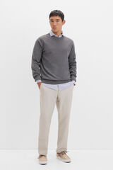 Cortefiel Jersey ponto fino algod&atilde;o estrutura Cinzento