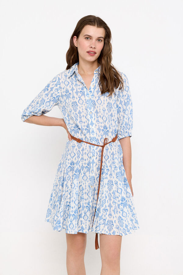 Cortefiel Vestido corto estampado Estampado azul