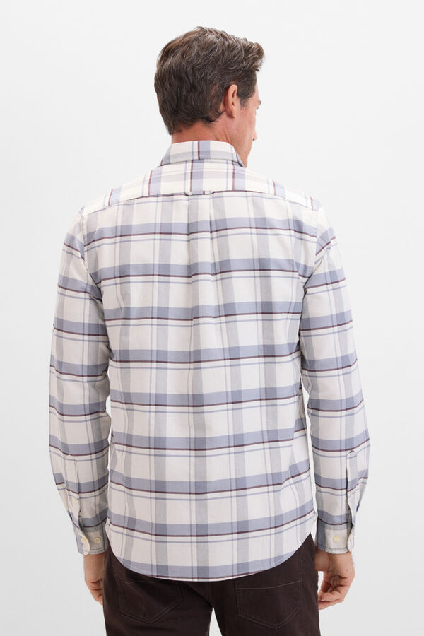 Cortefiel Camisa oxford cuadros Gris