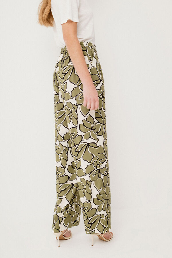 Vila Printed flowing trousers Verde